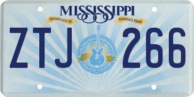 MS license plate ZTJ266