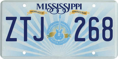 MS license plate ZTJ268
