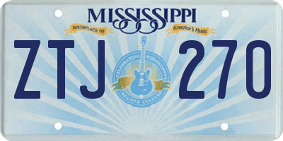 MS license plate ZTJ270
