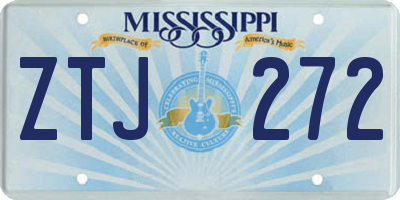 MS license plate ZTJ272