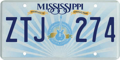 MS license plate ZTJ274