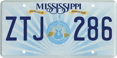 MS license plate ZTJ286