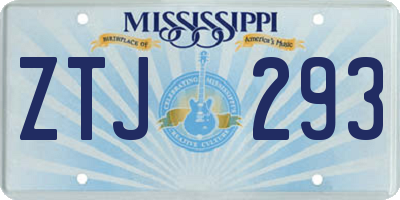 MS license plate ZTJ293