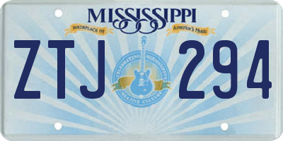 MS license plate ZTJ294