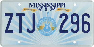 MS license plate ZTJ296