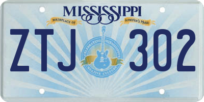 MS license plate ZTJ302