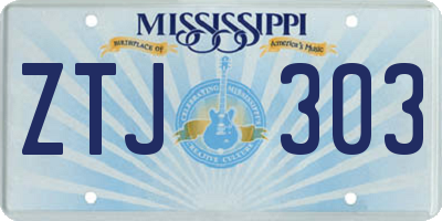 MS license plate ZTJ303