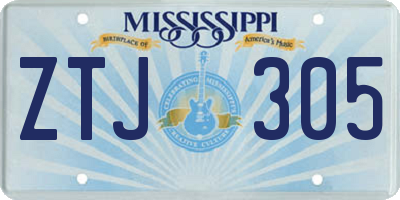 MS license plate ZTJ305