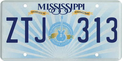 MS license plate ZTJ313