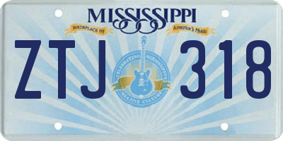 MS license plate ZTJ318