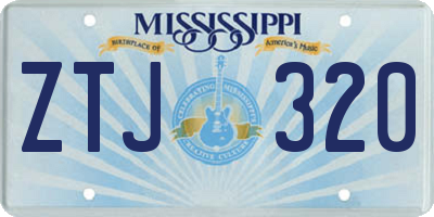 MS license plate ZTJ320