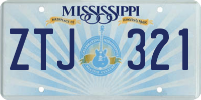 MS license plate ZTJ321