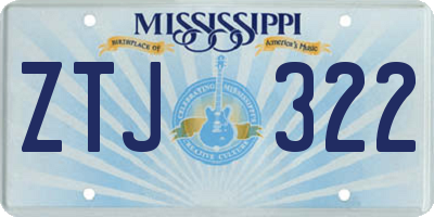 MS license plate ZTJ322
