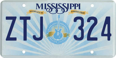 MS license plate ZTJ324
