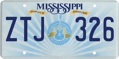 MS license plate ZTJ326