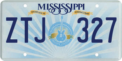 MS license plate ZTJ327