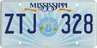 MS license plate ZTJ328
