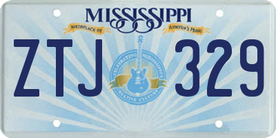 MS license plate ZTJ329