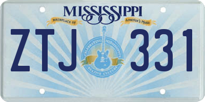 MS license plate ZTJ331