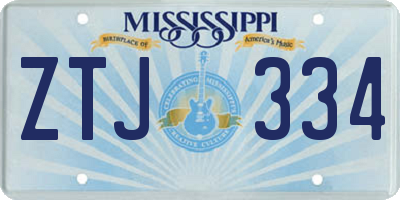 MS license plate ZTJ334
