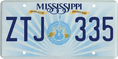 MS license plate ZTJ335