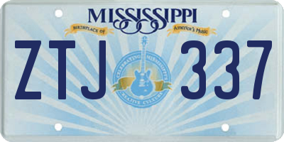 MS license plate ZTJ337