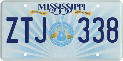 MS license plate ZTJ338