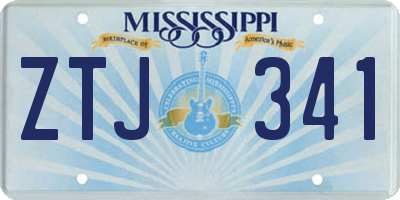 MS license plate ZTJ341