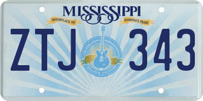 MS license plate ZTJ343