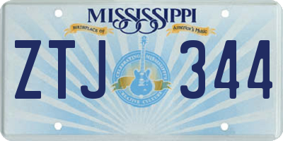 MS license plate ZTJ344