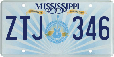 MS license plate ZTJ346