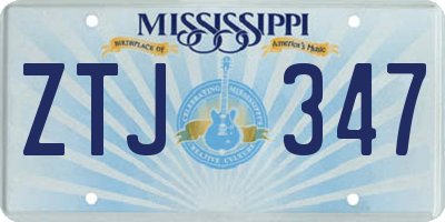 MS license plate ZTJ347