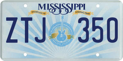 MS license plate ZTJ350