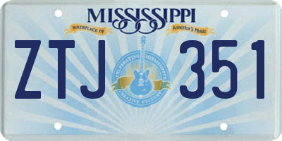 MS license plate ZTJ351