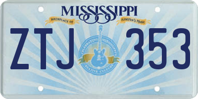 MS license plate ZTJ353