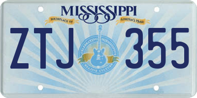 MS license plate ZTJ355
