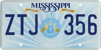MS license plate ZTJ356