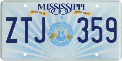 MS license plate ZTJ359