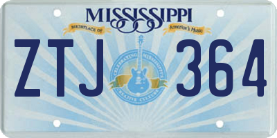 MS license plate ZTJ364