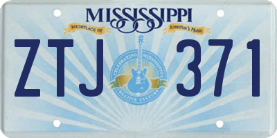 MS license plate ZTJ371
