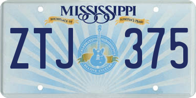 MS license plate ZTJ375