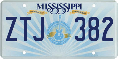 MS license plate ZTJ382