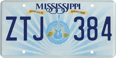 MS license plate ZTJ384