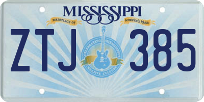 MS license plate ZTJ385