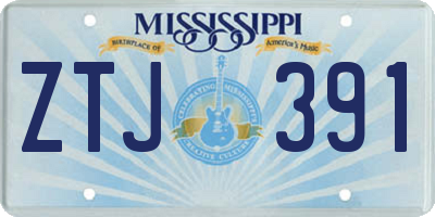 MS license plate ZTJ391