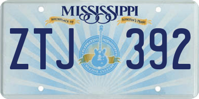 MS license plate ZTJ392
