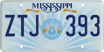MS license plate ZTJ393