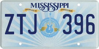 MS license plate ZTJ396