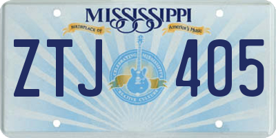 MS license plate ZTJ405