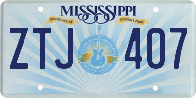 MS license plate ZTJ407